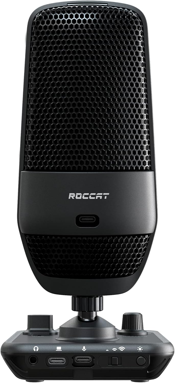 Black USB Microphone with RGB AIMO Lighting V20630
