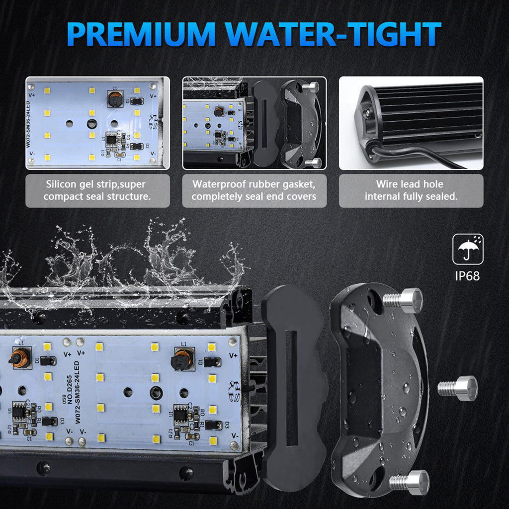 7 inch LED Work Light Bar Pod, Dual Color, Spot Flood Combo M191