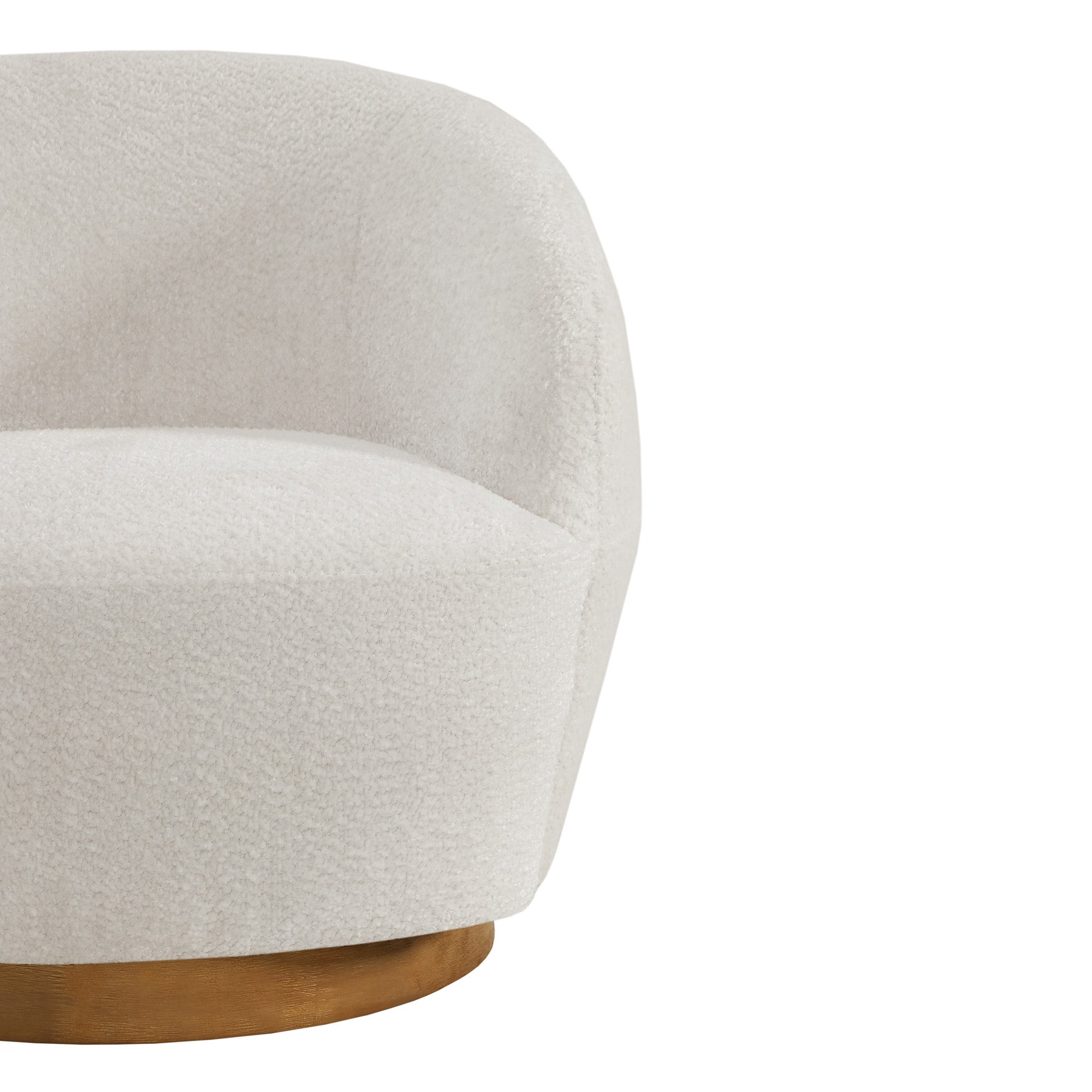 White Fabric Swivel Barrel Accent Chair T948