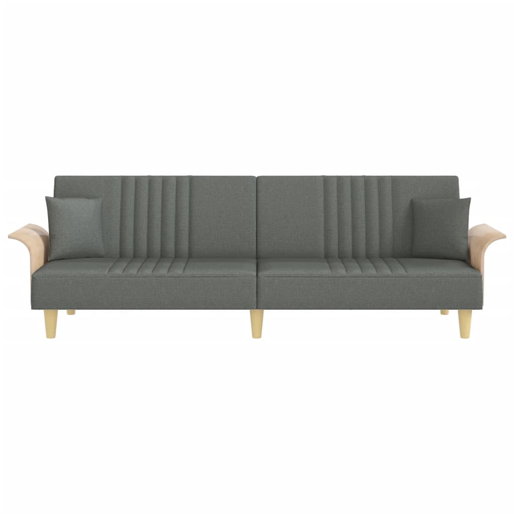 Dark Gray Fabric Sofa Bed with Armrests T671