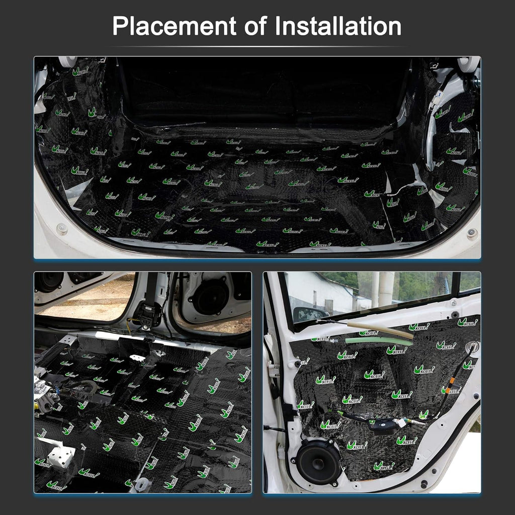 10pcs 80mil 25sqft Self Adhesive Sound Deadener Mat Black C118600