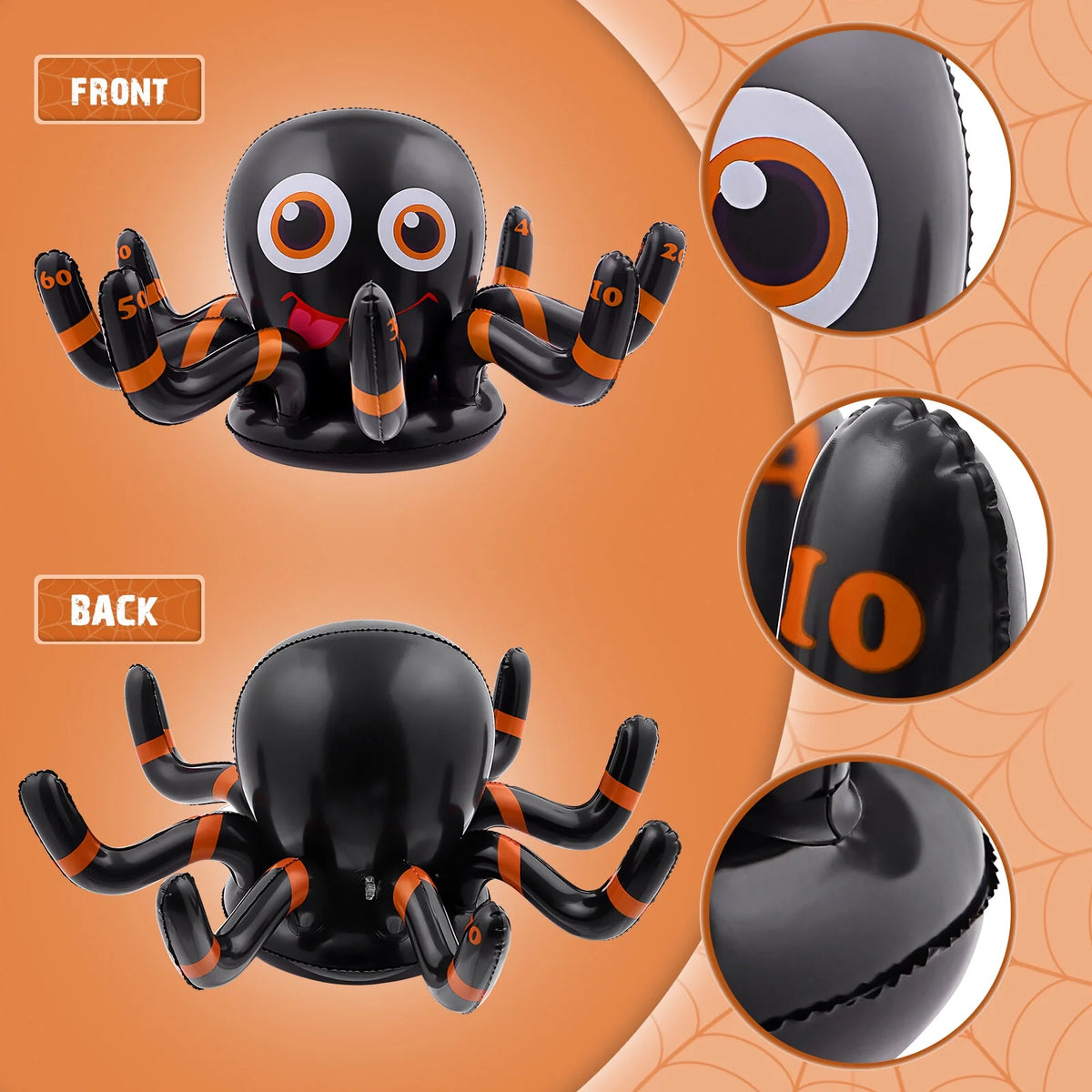 Inflatable Halloween Spider Ring Toss Game Party Supplies with Air Pump Y383495