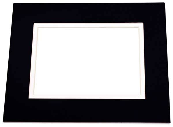 20x22 x 24x22 Double Mat Jet Black/Super White Conservation 25 Pieces G790378