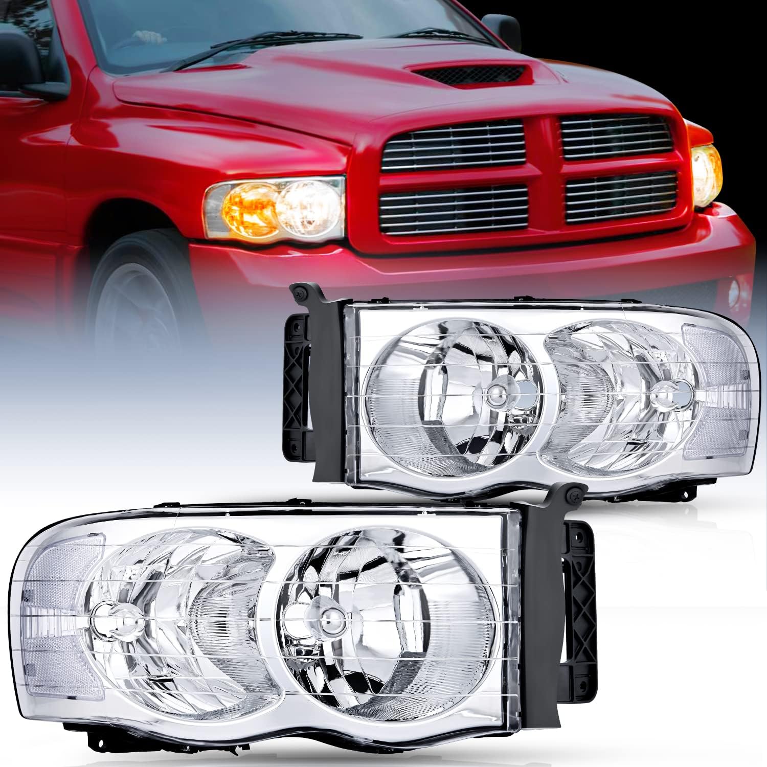 Black Housing Clear Corner Headlight Assembly 2 Pack V239680