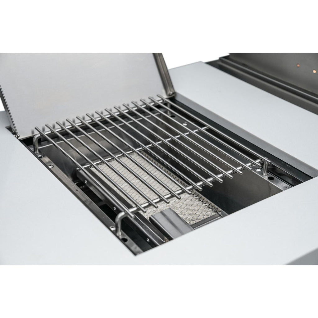 Black Stainless Steel Propane Gas Island Grill with Infrared Side Burner and Rotisserie Kit W97225