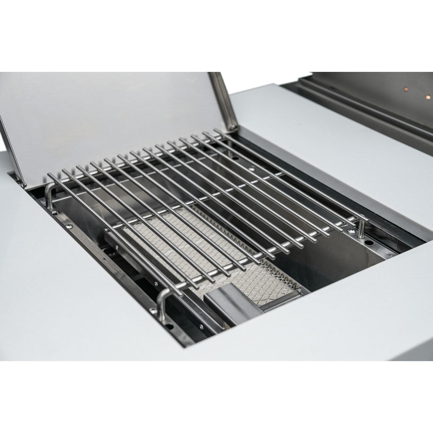 Black Stainless Steel Propane Gas Island Grill with Infrared Side Burner and Rotisserie Kit W97225