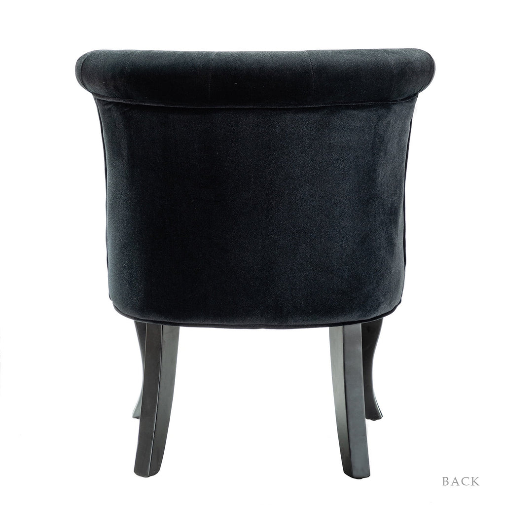 Black Velvet Button Accent Chair P4756