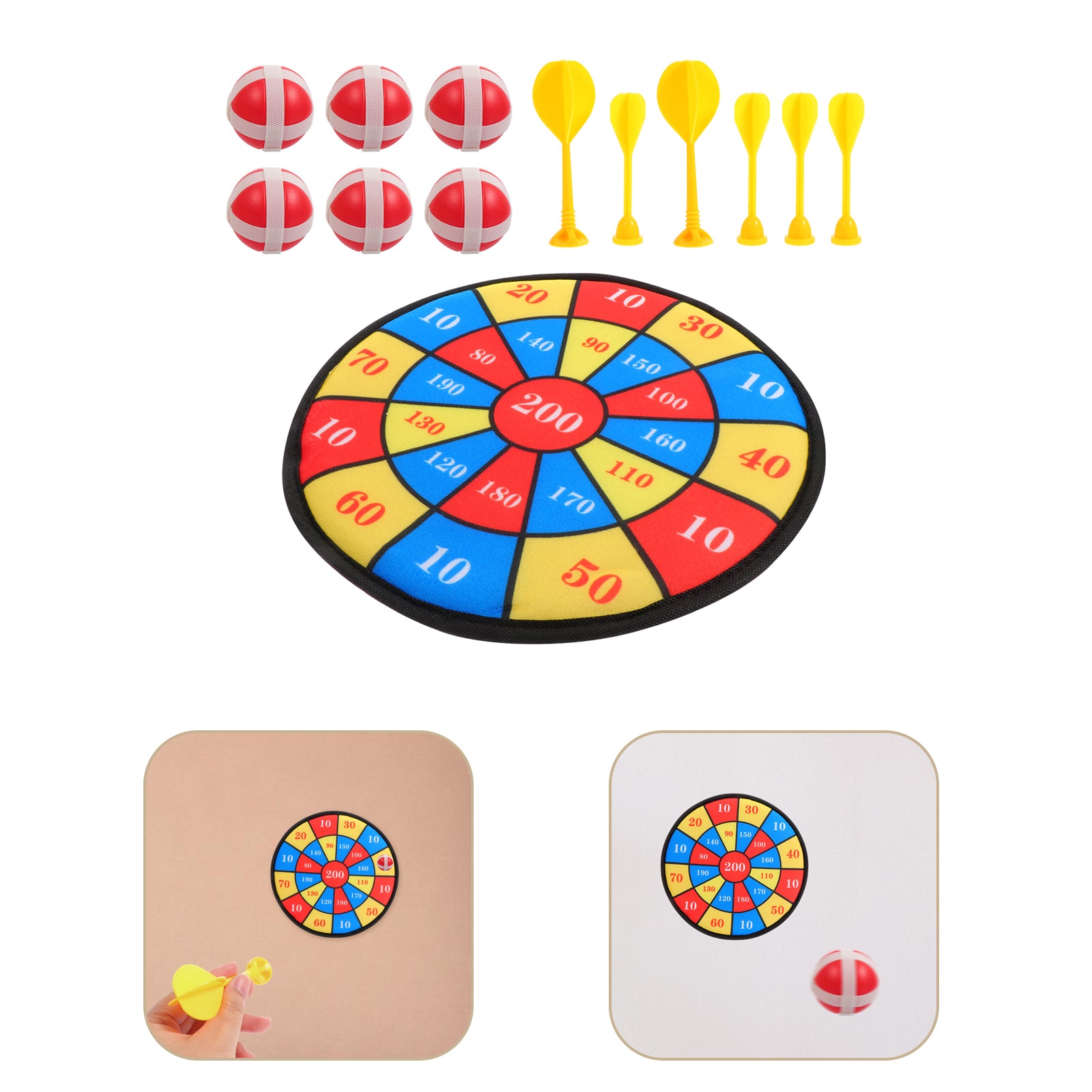 13Pcs Kids Sticky Target Darts Board Toys H754