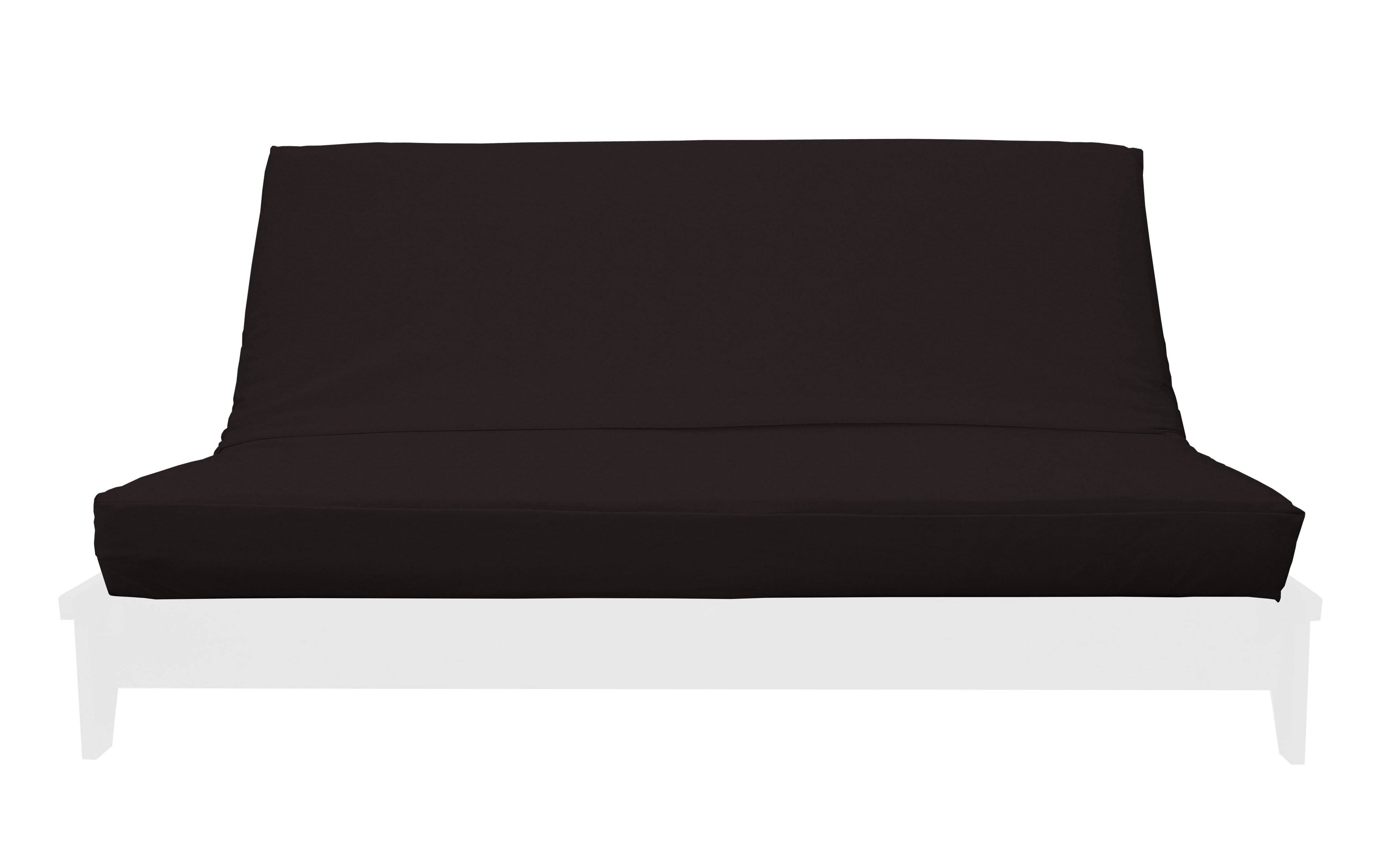 Black Chenille Texture Futon Cover N87369