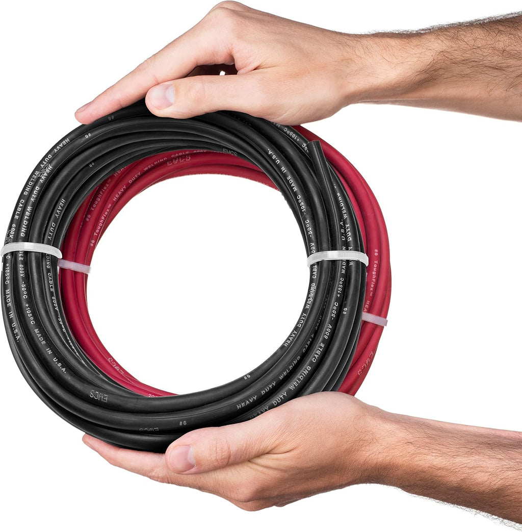6 Gauge Extra Flexible Welding Cable 600 Volt Combo Pack Black Red 25 Feet E582