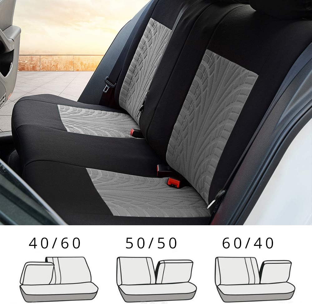 Gray 9pcs Car Seat Covers Full Set R591974