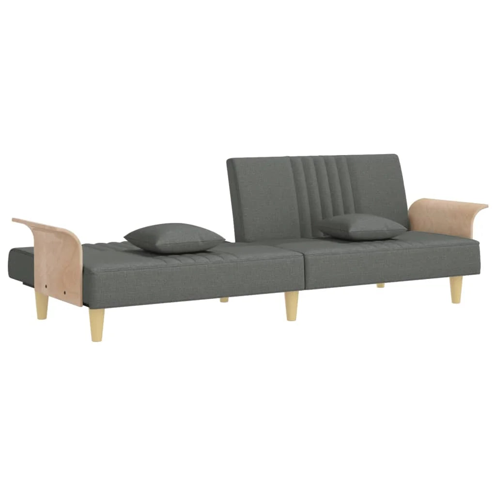 Dark Gray Fabric Sofa Bed with Armrests T671