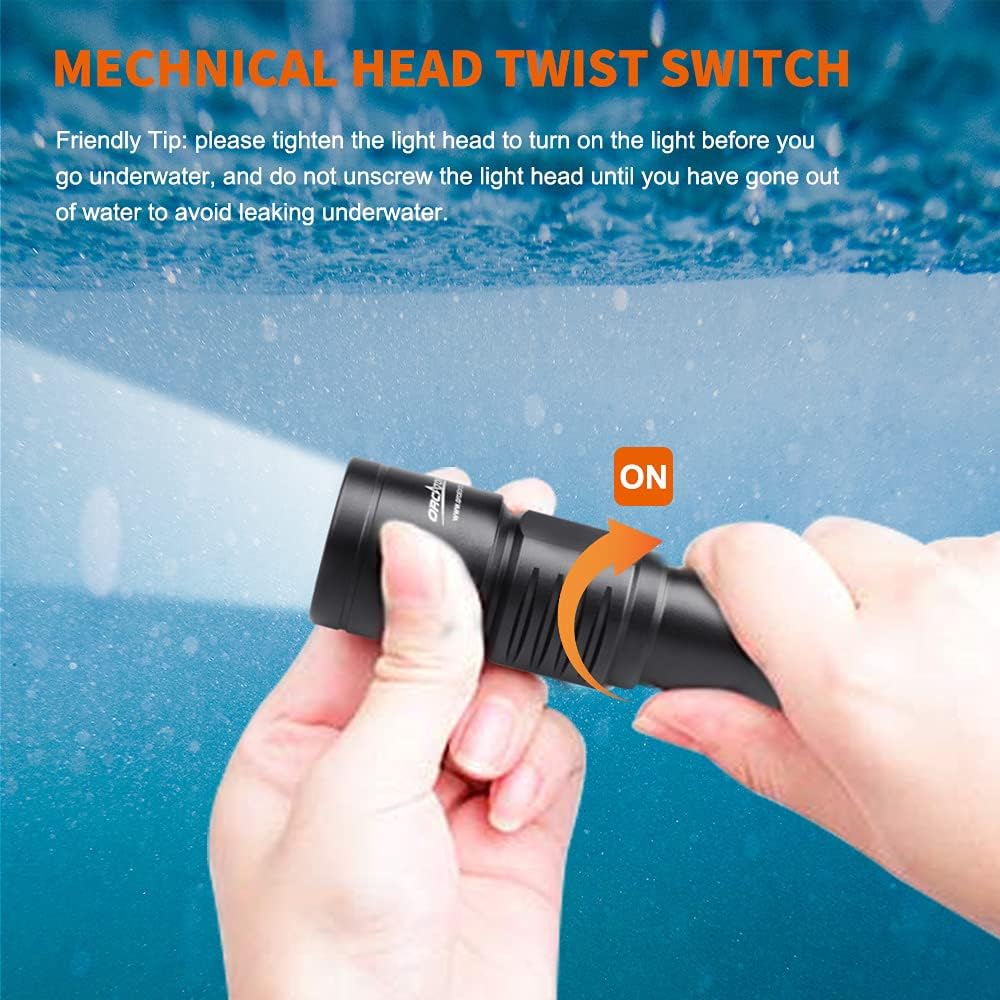 D700 Scuba Dive Light, 1700 Lumens Underwater Flashlight E277091