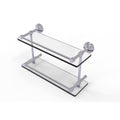 Double Glass Shelf with Gallery Rail - Satin Chrome - 16 inch X774749