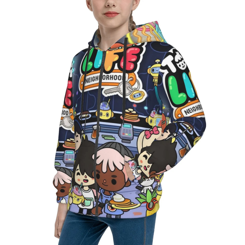 Zipper Hooded Sweatshirt Coat G655943
