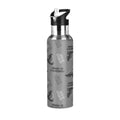 Gray Dinosaur Stainless Steel Insulated Water Bottle with Straw Lid V914
