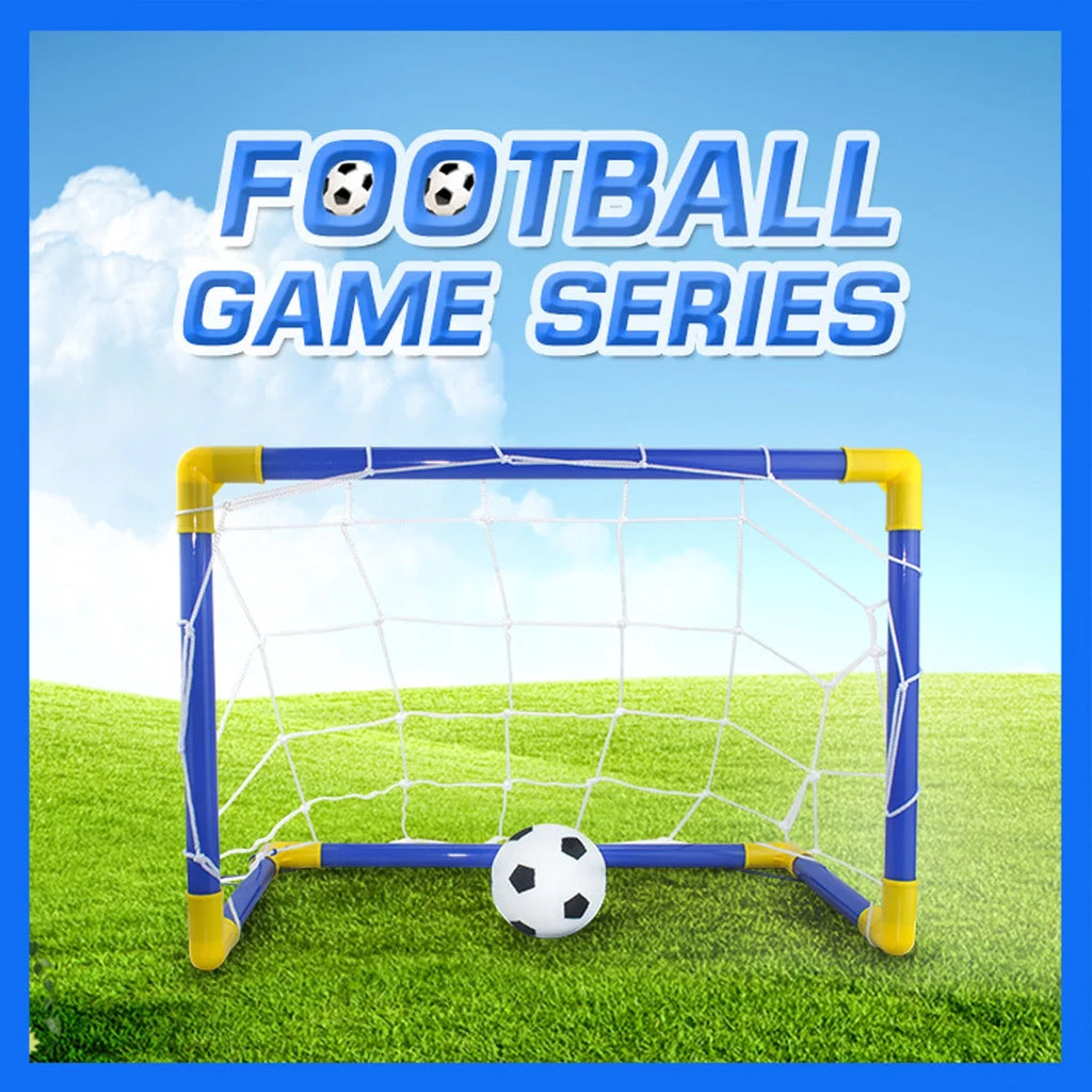 Folding Mini Soccer Goal Post Net Set with Pump Plastic G988700
