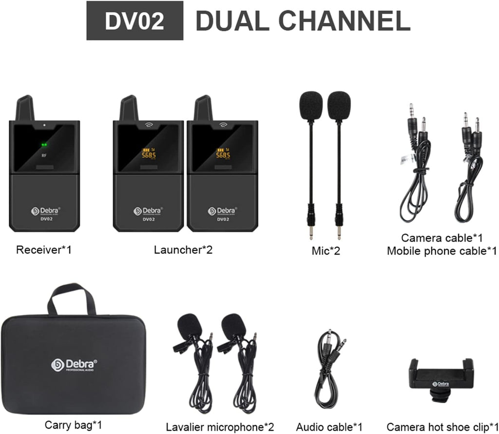 UHF Wireless Lavalier Microphone System with Transmitter and Receiver Q97083