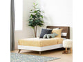 Twin Natural Walnut and Pure White Bed L247988