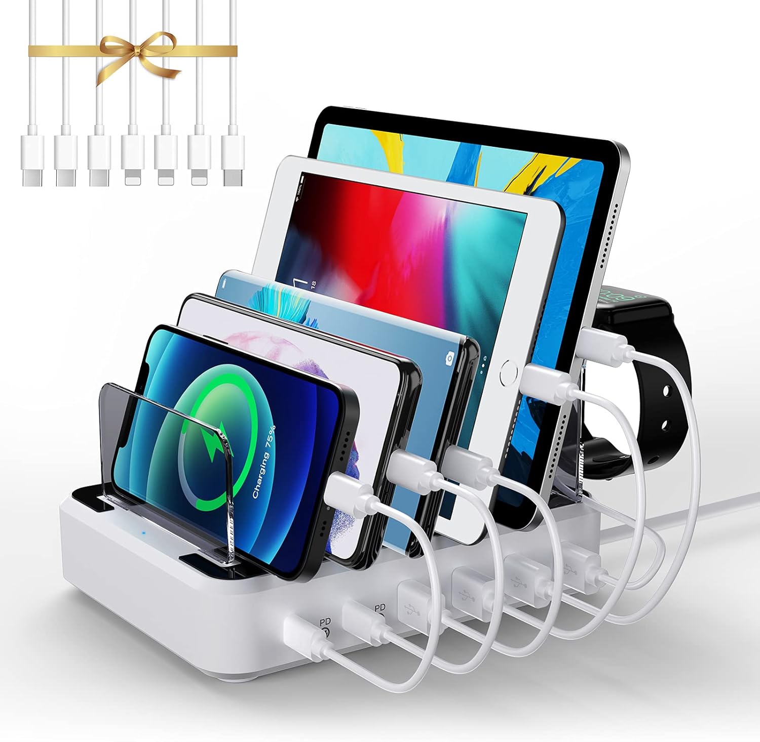 White 6-Port USB Charging Station, Pack of 2 S974