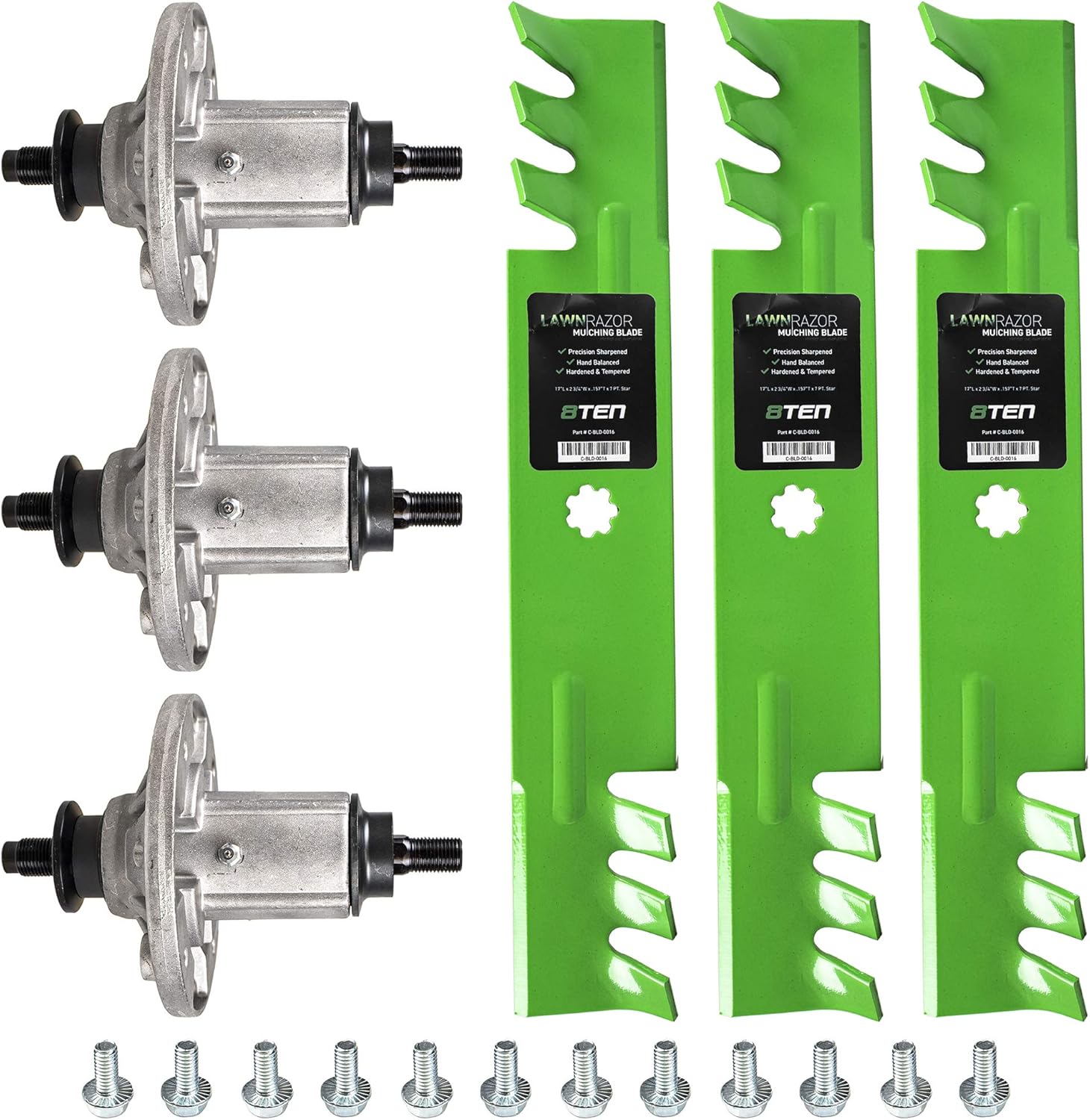 Deck Blade Spindle Kit Combo Set W8613