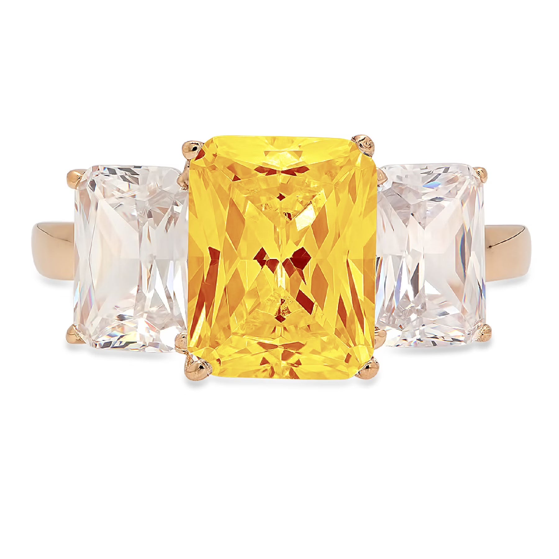 18K Yellow Gold Three-Stone Ring F9303