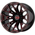 Gloss Black Milled Red Tint 20x10 8x6.5 Wheel F384052
