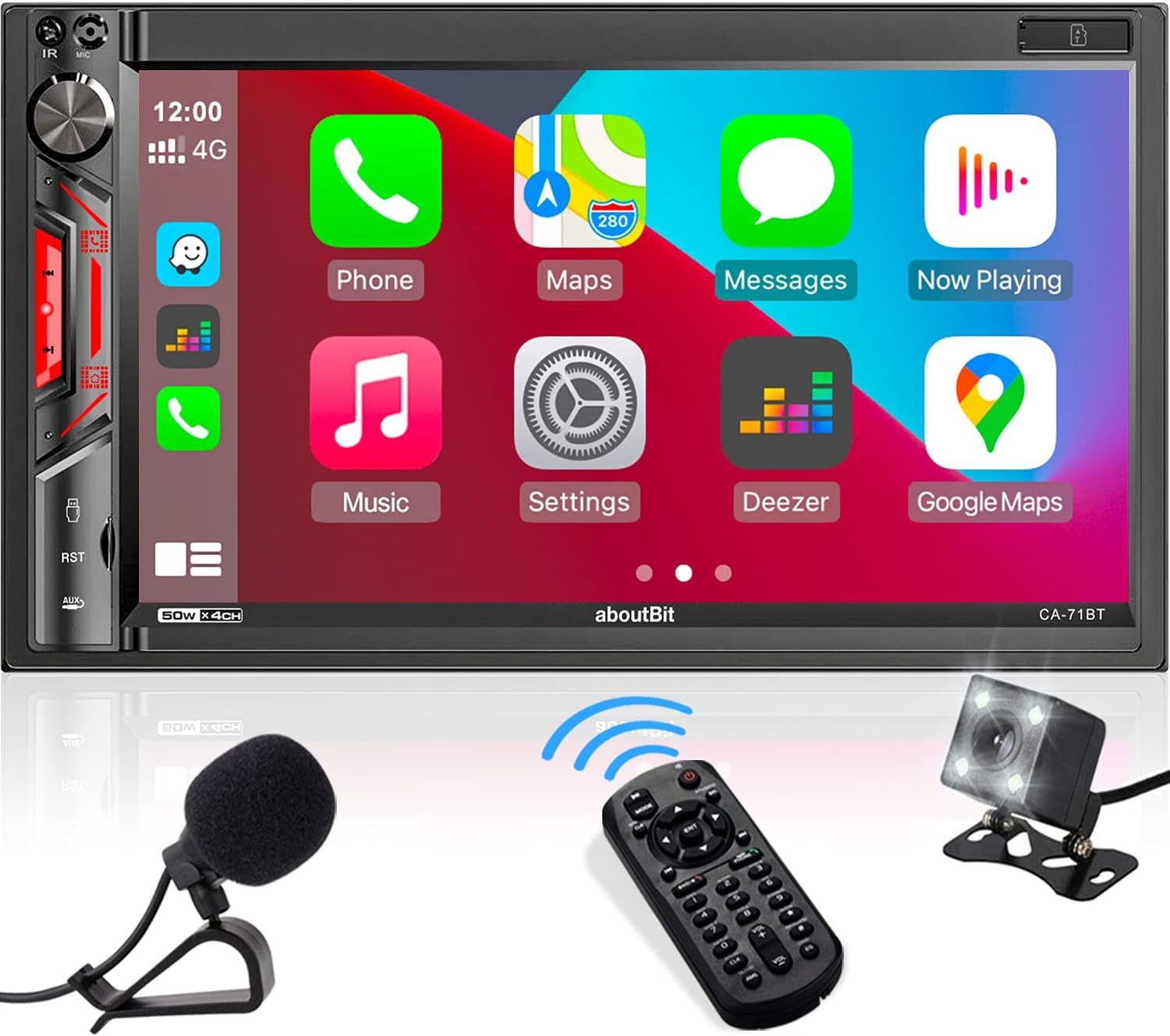 Car Stereo Receiver with Bluetooth, 7 HD Capacitive Touchscreen, AM/FM Car Radio O8782