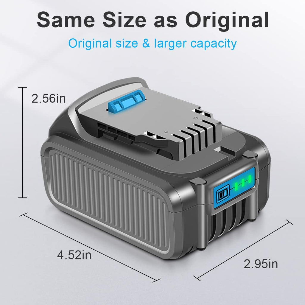 2 Packs 20V 6.0Ah Battery with LED Indicator (Grey) O3695
