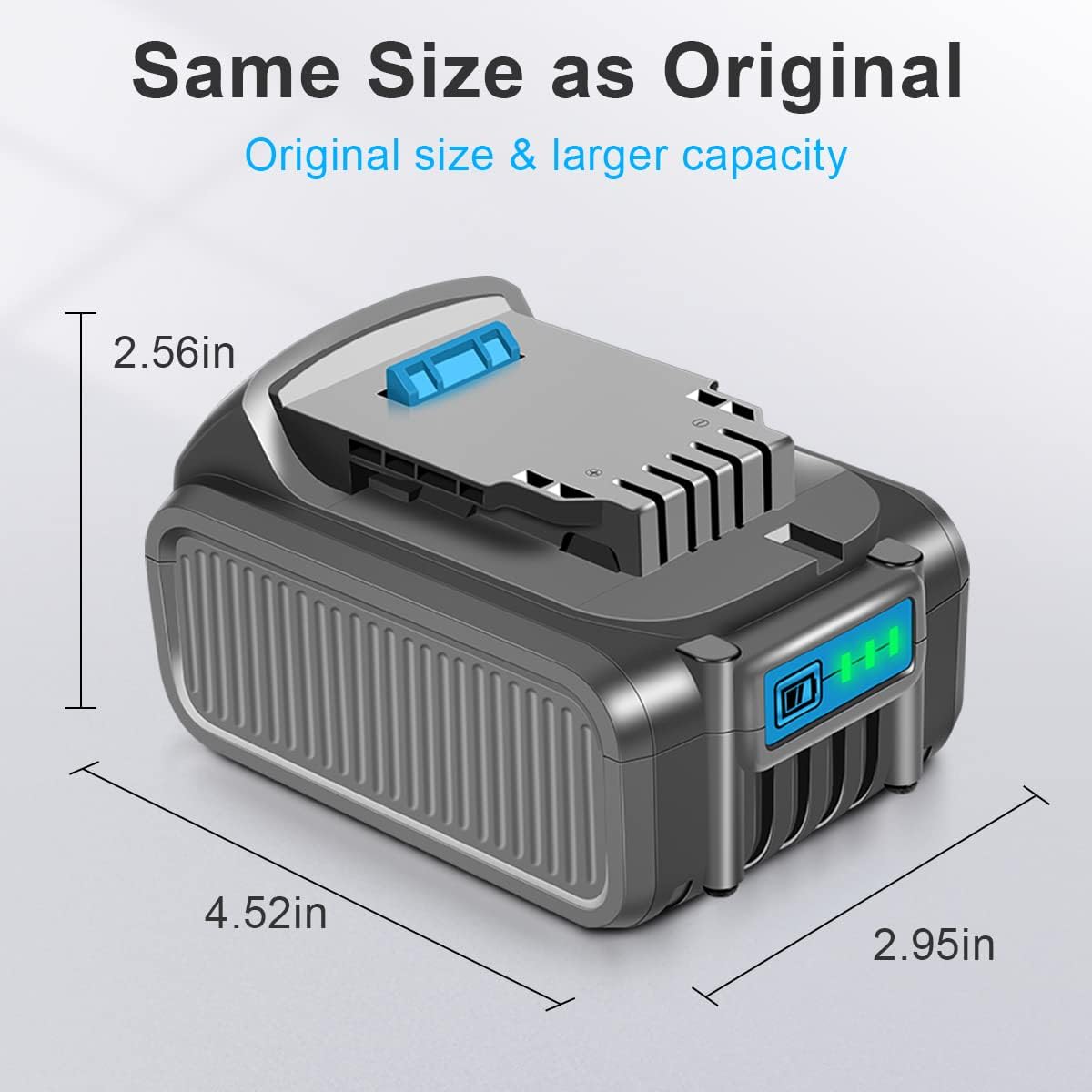 2 Packs 20V 6.0Ah Battery with LED Indicator (Grey) O3695