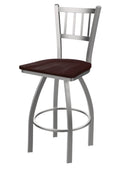 Swivel Counter Stool with Stainless Finish and Dark Cherry Maple Seat M576679