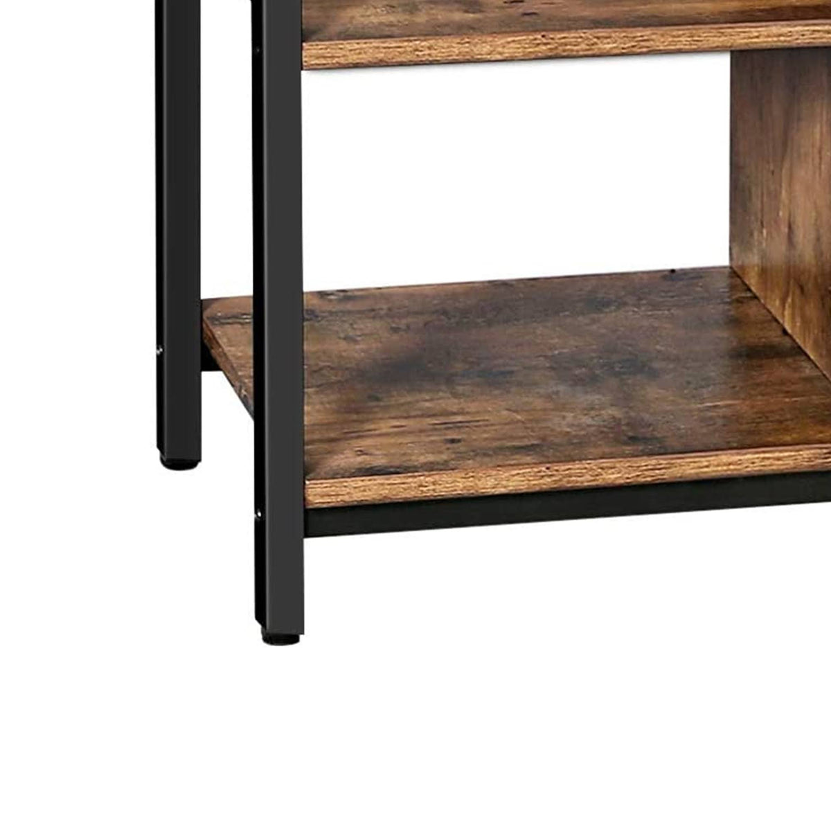 Rustic Brown Wooden Storage Cabinet with Shutter Door and 3 Compartments O1238