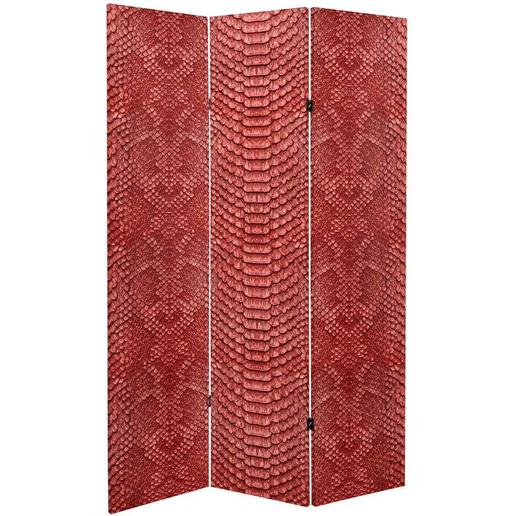 Red Snake Print Canvas Room Divider W1170