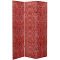 Red Snake Print Canvas Room Divider W1170