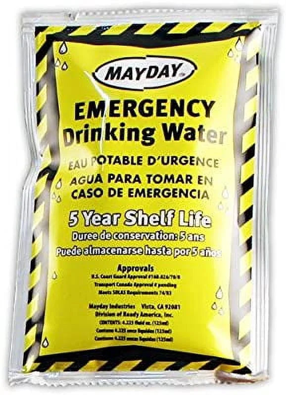4.23 Oz Emergency Drinking Water Pouches, Case Of 100 N538740