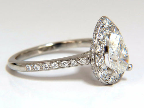 1.15ct Pear Shape Diamond Ring with 1.00ct Round Accents Platinum R3965