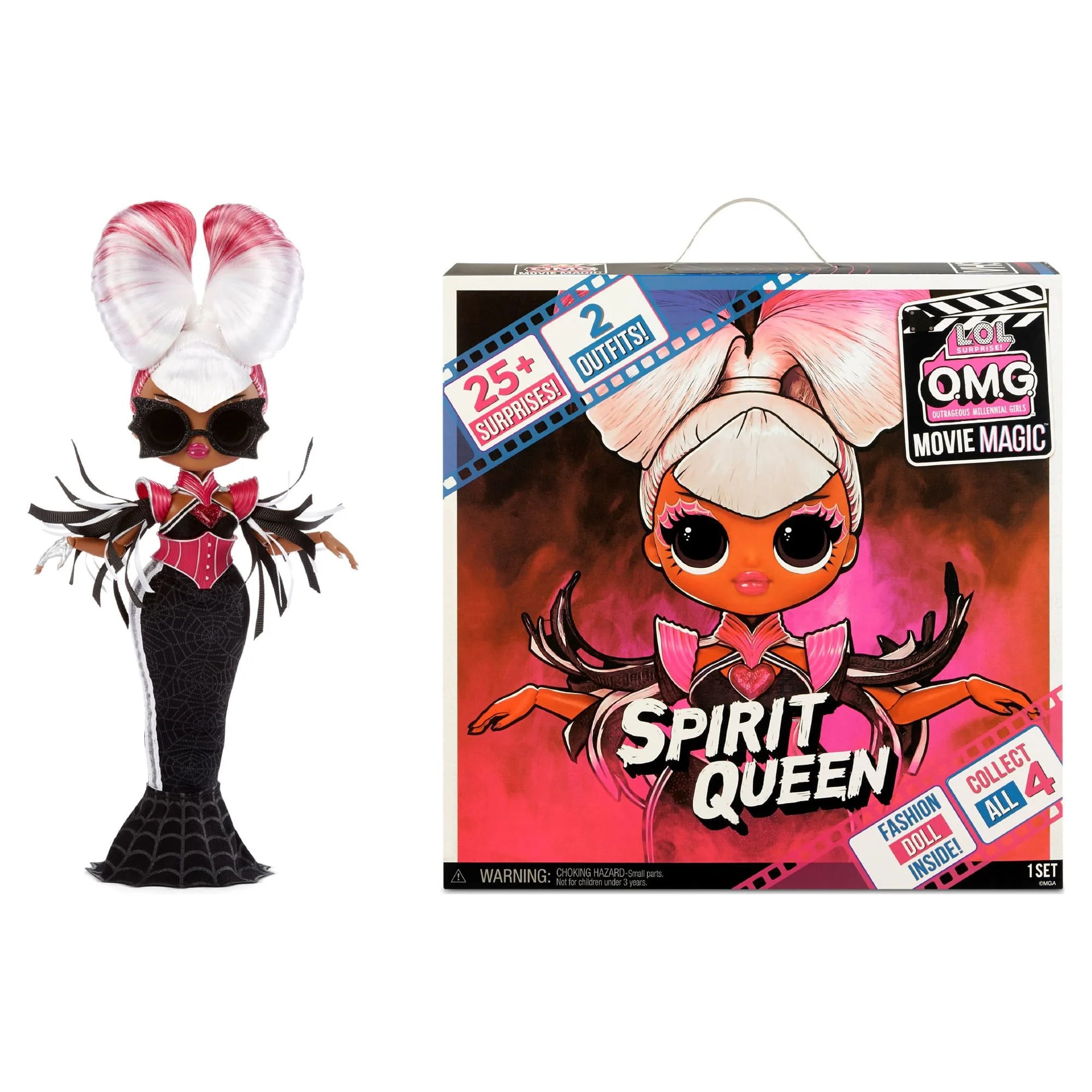 LOL Surprise Omg Spirit Queen Fashion Doll with 25 Surprises Including 2 Fashion Outfits, 3D Glasses, Movie Accessories And Reusable Playset S3926