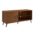 Pecan TV Stand with Black Legs N205822