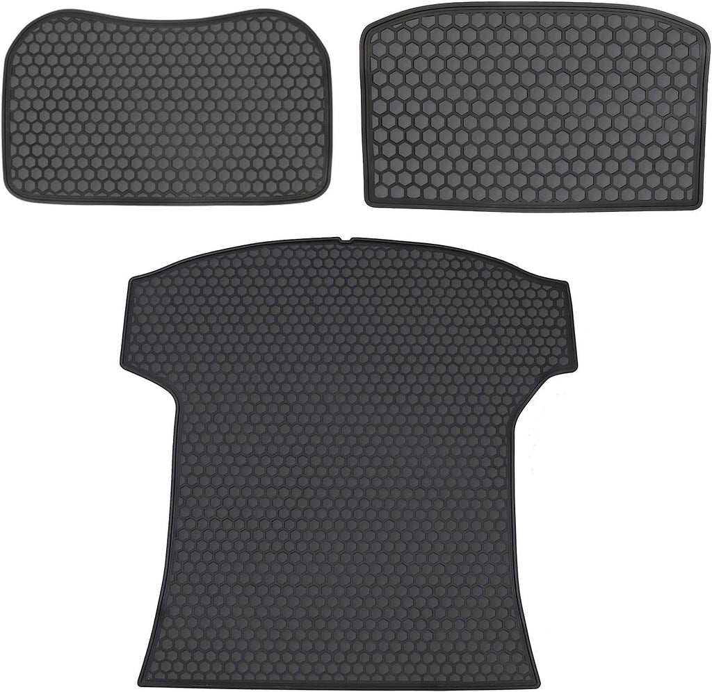 Cargo Liners Front and Rear Trunk Mats Black Rubber Pack of 2 G71812