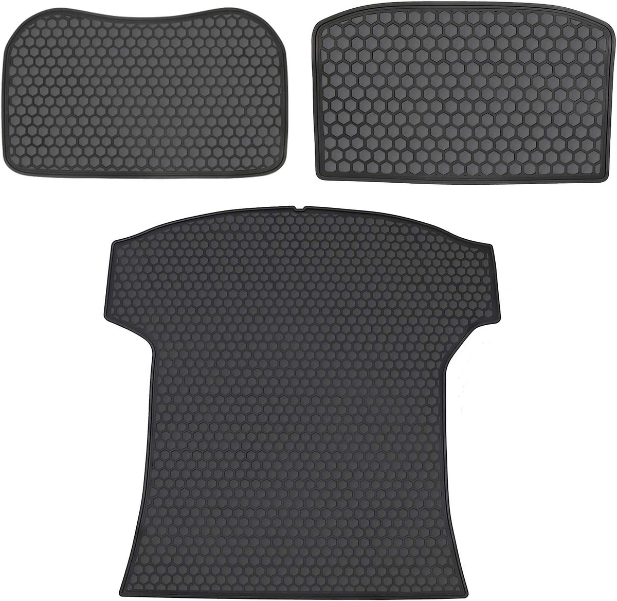 Cargo Liners Front and Rear Trunk Mats Black Rubber Pack of 2 G71812