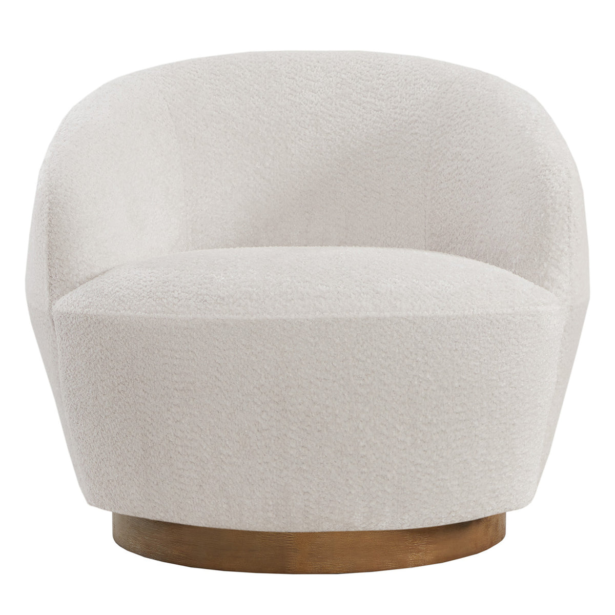 White Fabric Swivel Barrel Accent Chair T948