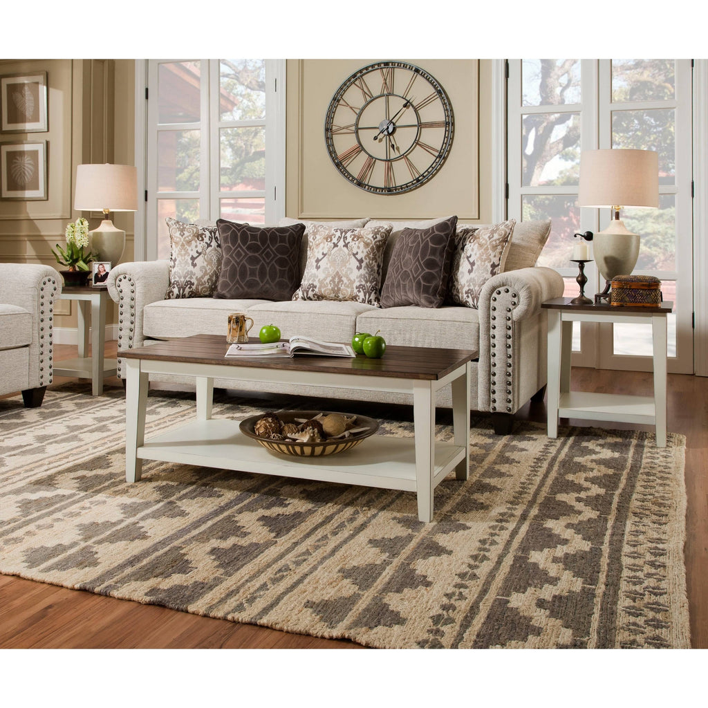 Greige & Black End Table K718