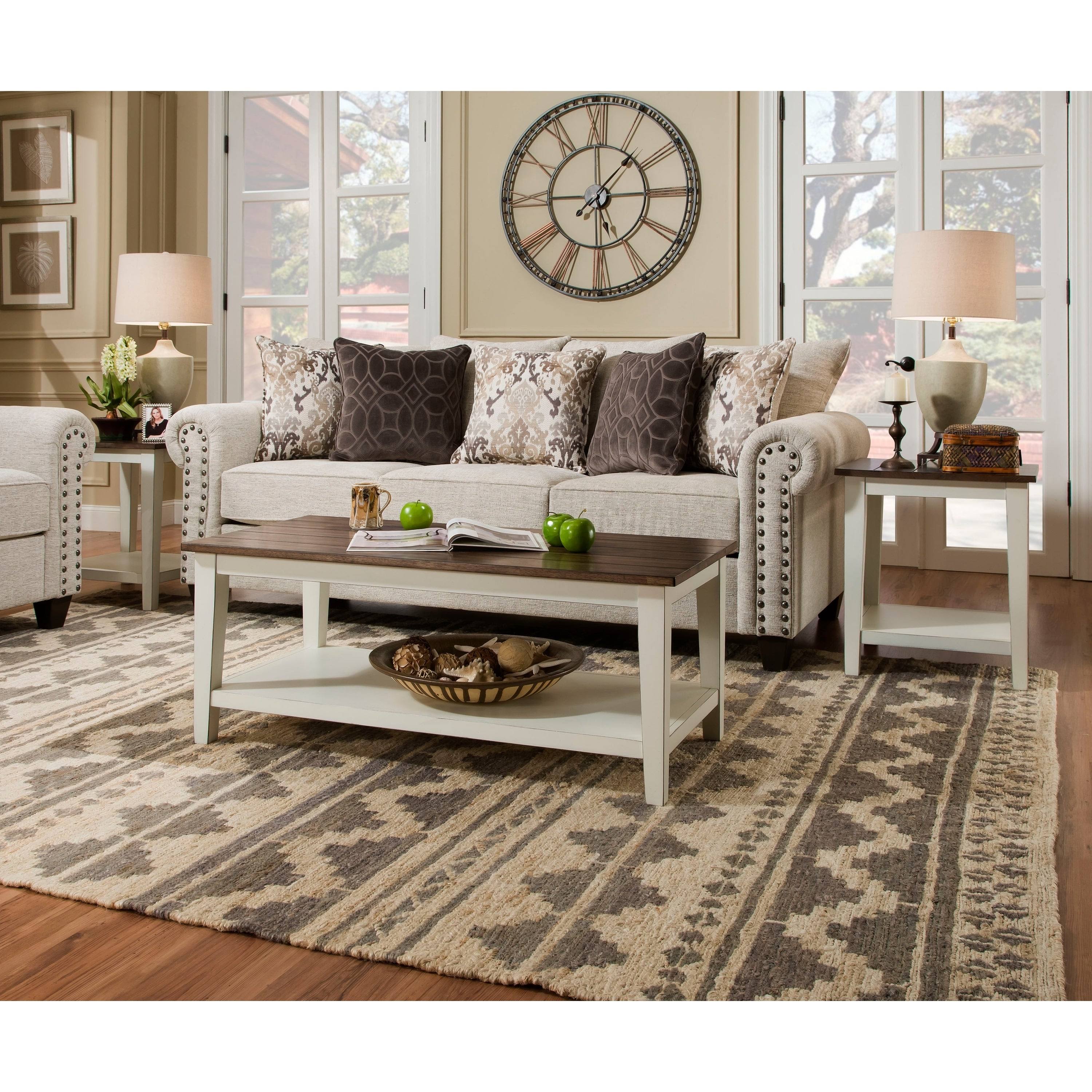 Greige & Black End Table K718