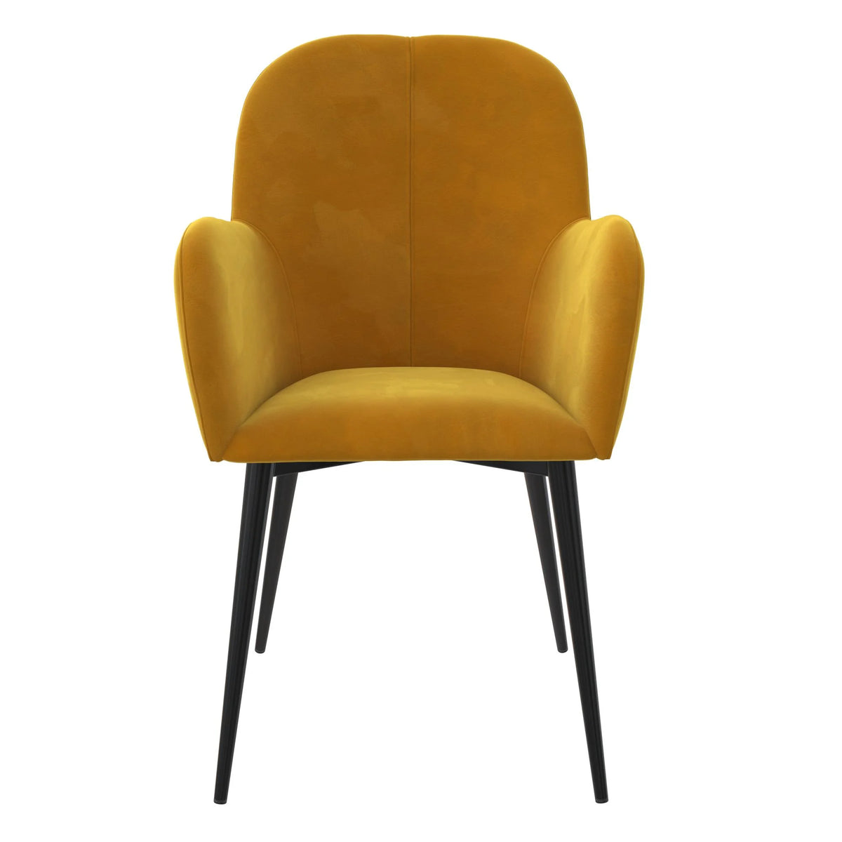 Mustard Yellow Velvet Accent Chair with Metal Legs N662