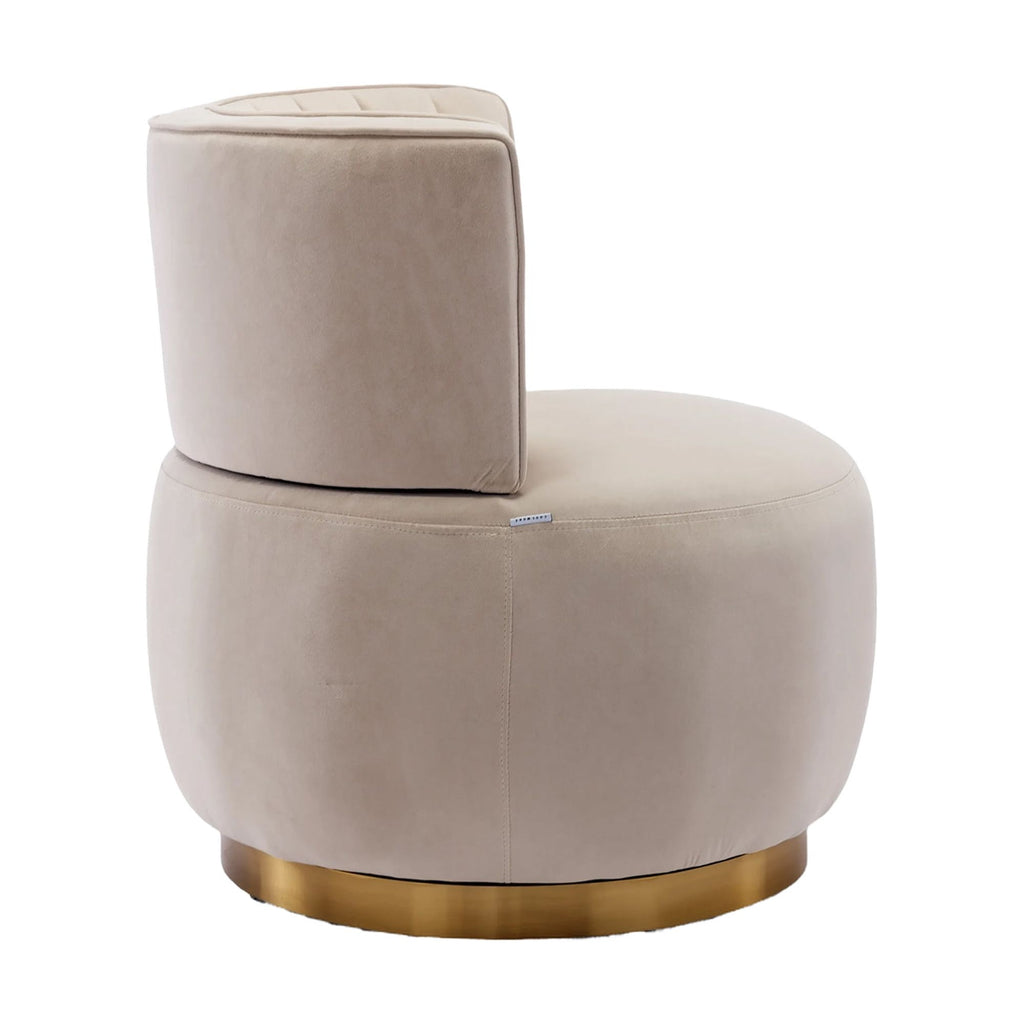 Velvet Swivel Barrel Accent Sofa Chair N6583