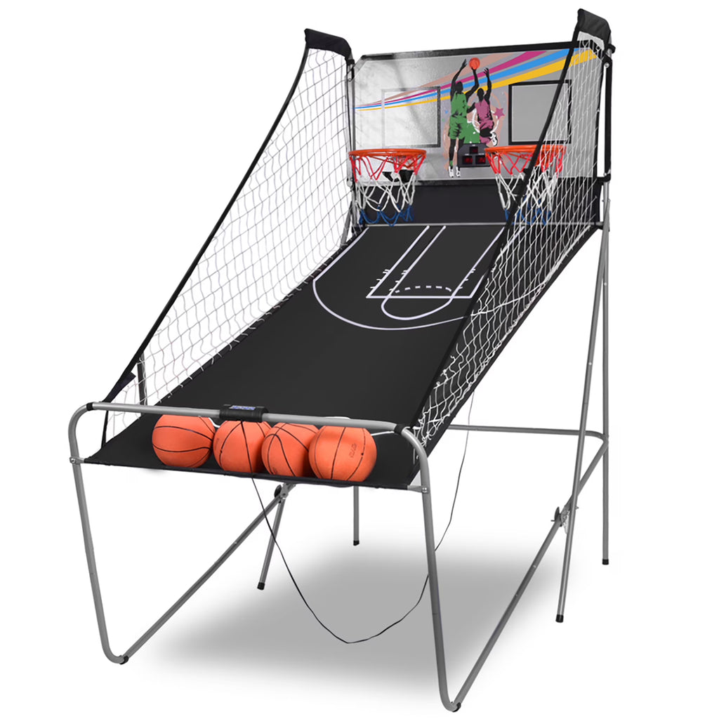 Indoor Basketball Arcade Game Double Electronic Hoops 2 Player with 4 Balls B457