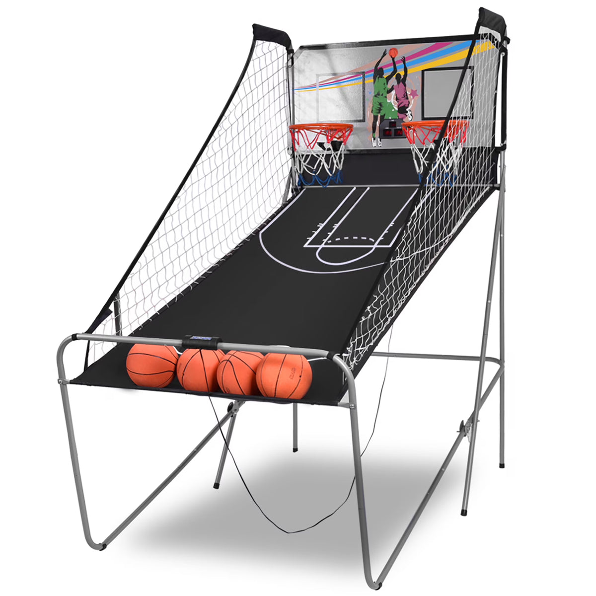 Indoor Basketball Arcade Game Double Electronic Hoops 2 Player with 4 Balls B457