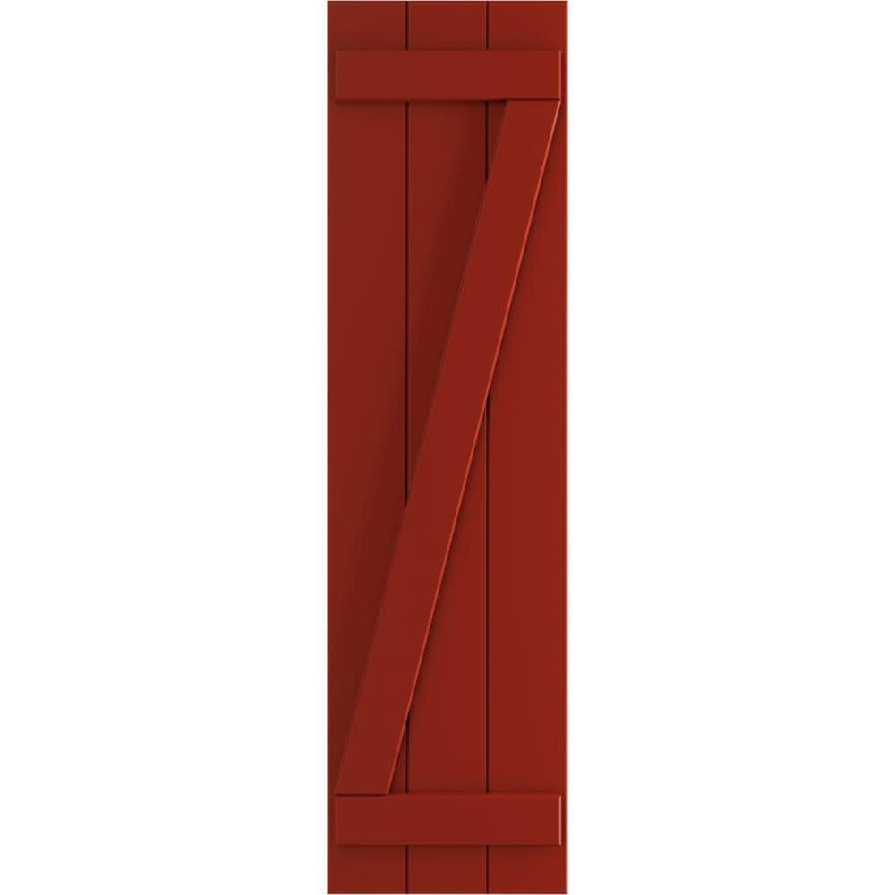 Fire Red PVC Board and Batten Shutters T16800