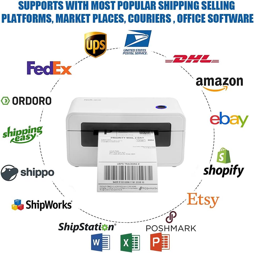 Bluetooth Thermal Label Printer 4x6, Portable Wireless Shipping Label Printer V17779