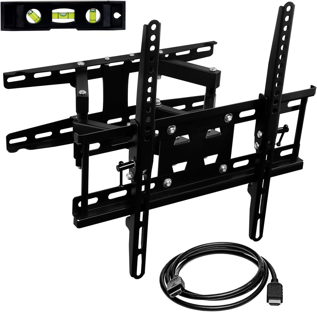 Articulating TV Wall Mount Corner Bracket, VESA 400 x 400, Dual Arm Full Motion, 115 Lbs Capacity, Black, Pack of 2 L66283